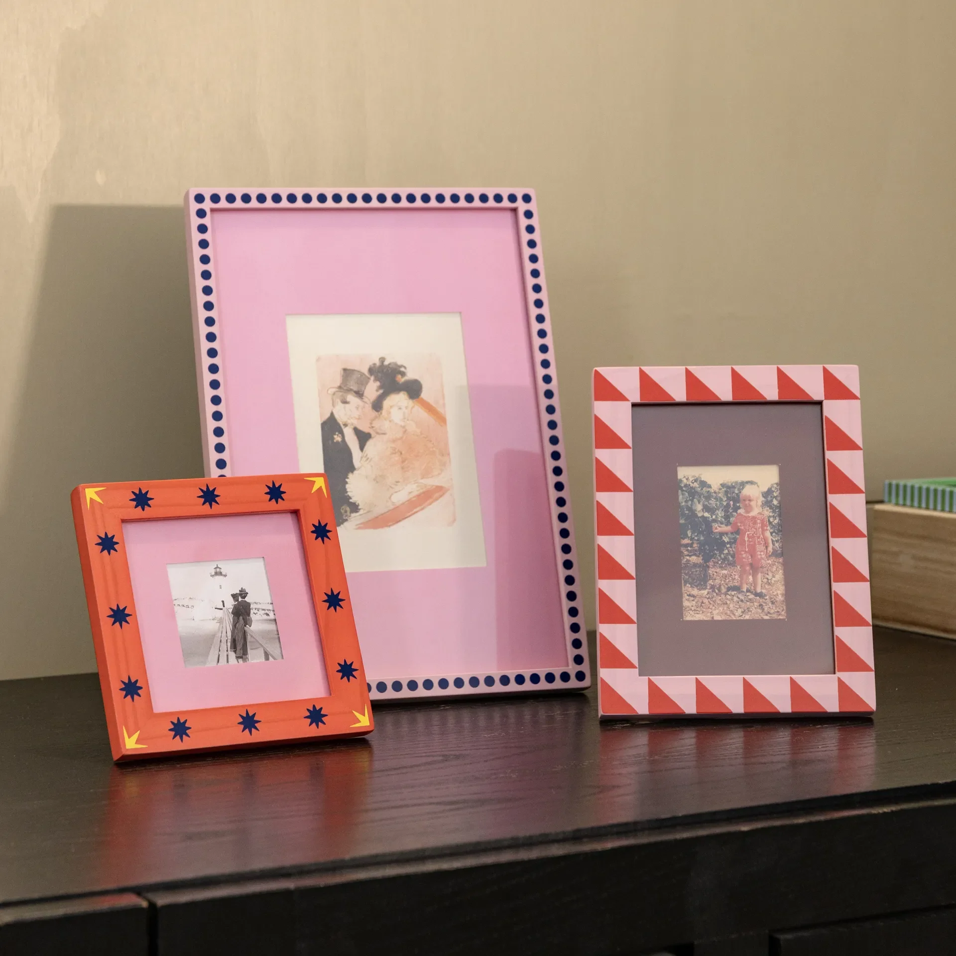 Pink and Navy Spotted Frame - Image 2