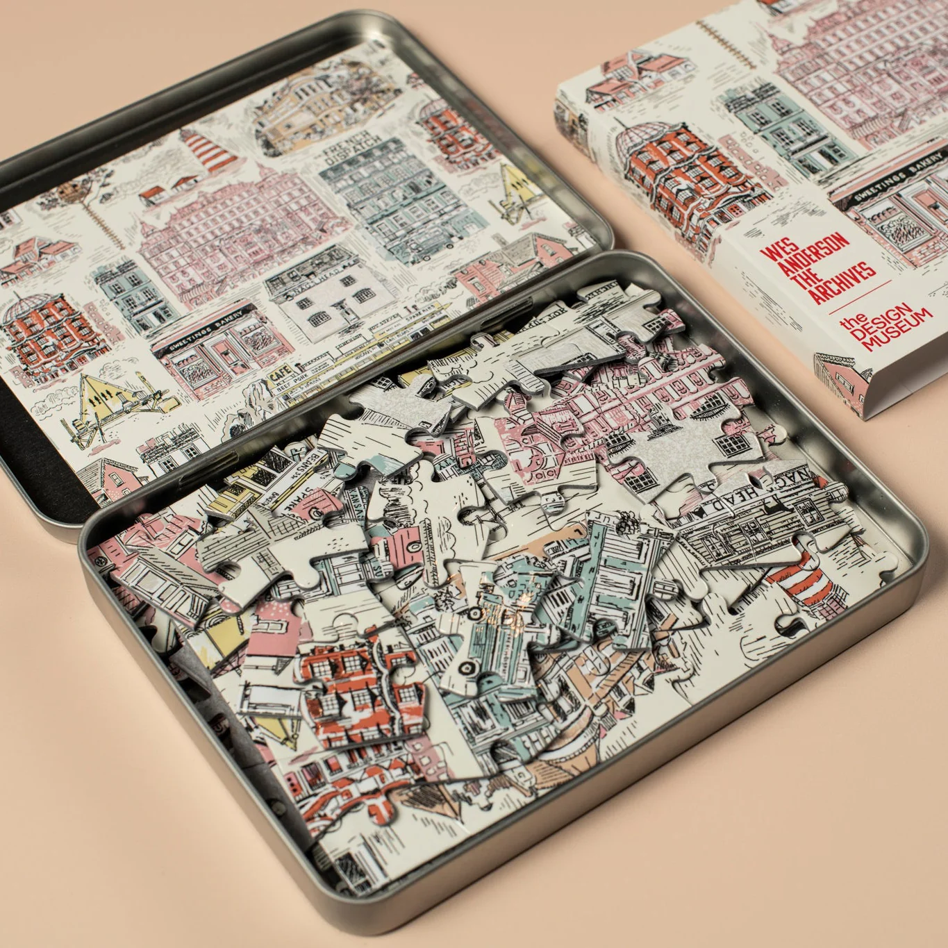 Wes Anderson Buildings 100 Piece Jigsaw Puzzle - Image 3